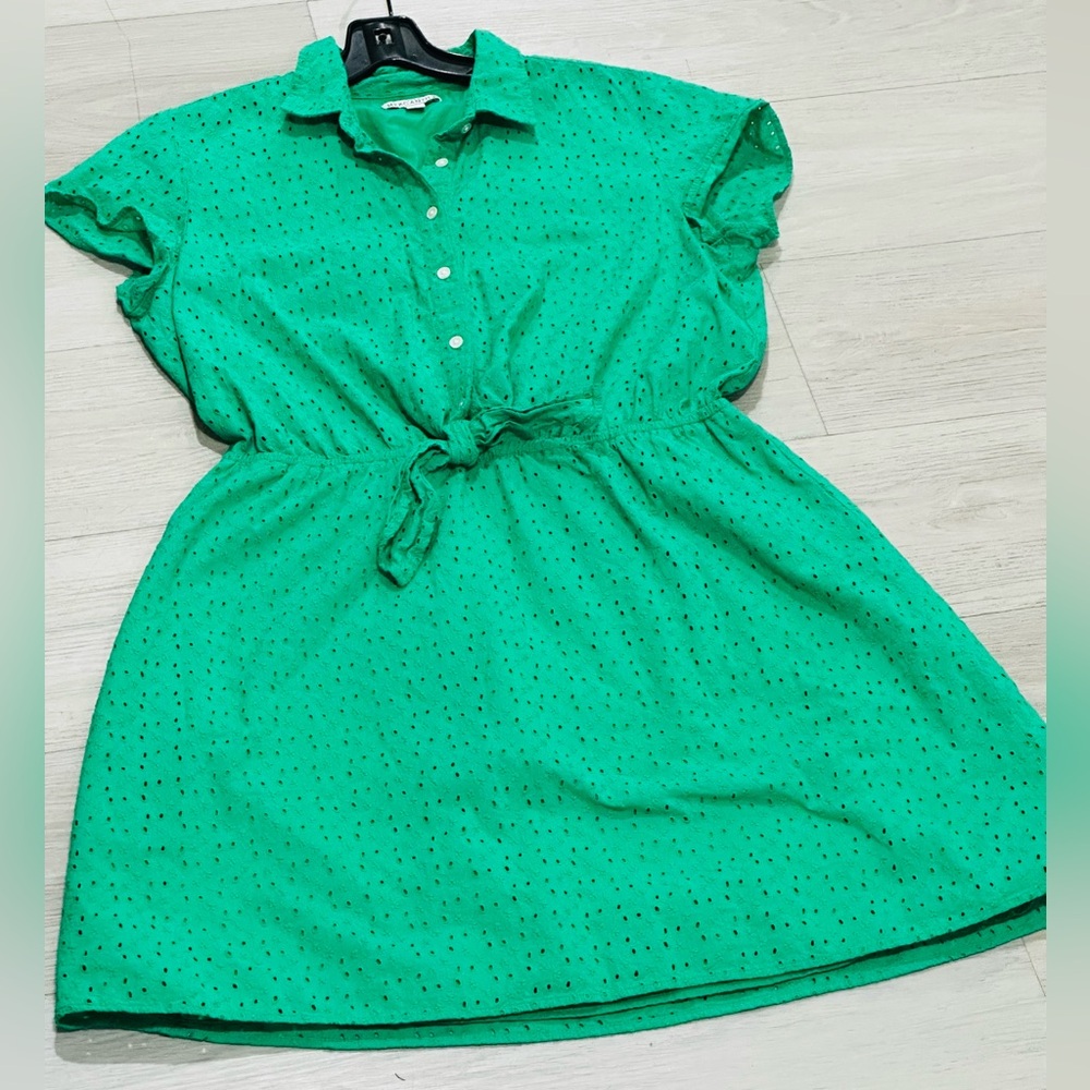 J. Crew Mercantile Green Button-Up Dress - Picture 2 of 6